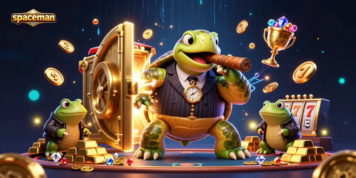 Spin to win with spaceman in a lively casino scene filled with treasures and gaming elements.