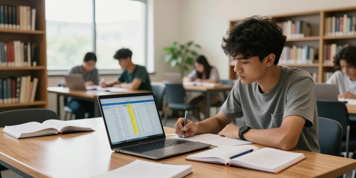 Students reviewing the 2026 neco timetable in a bright study area.