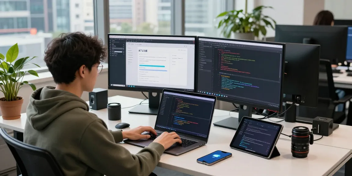 Interactive coding workspace showcasing the 纸飞机中文版 app in a vibrant tech hub, emphasizing creativity and innovation.