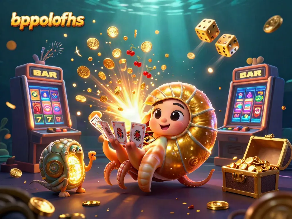 Experience the thrill of bppolofhs with a vibrant 3D casino illustration featuring dynamic gaming elements.