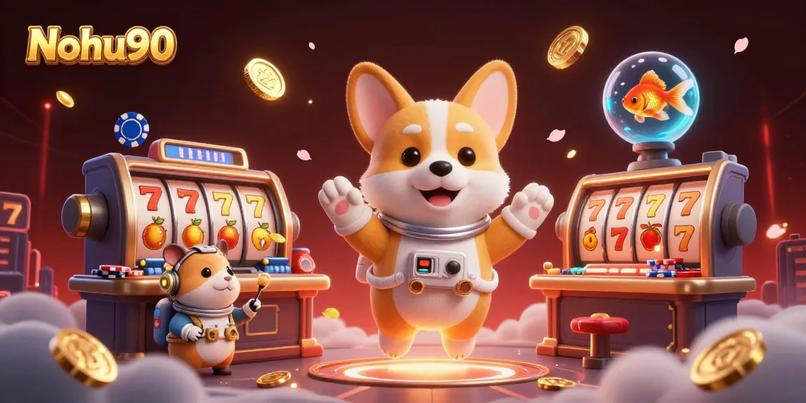 Nohu90 offers thrilling slot games featuring vibrant elements in a unique casino scene.