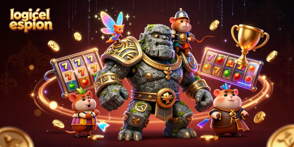 Logiciel espion : détectez l'action dynamique des jeux de casino avec un golem gardien et un hamster chevalier.