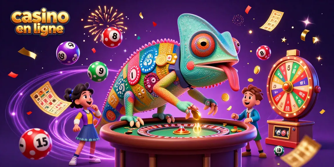Plongez dans l'univers du casino en ligne avec cette illustration dynamique et colorée.
