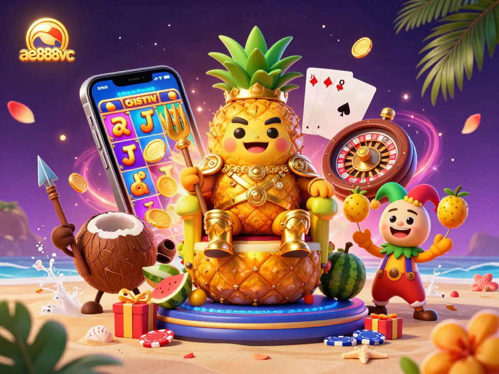Experience exciting games at ae888vc, featuring vibrant 3D casino elements that highlight the thrill of winning.
