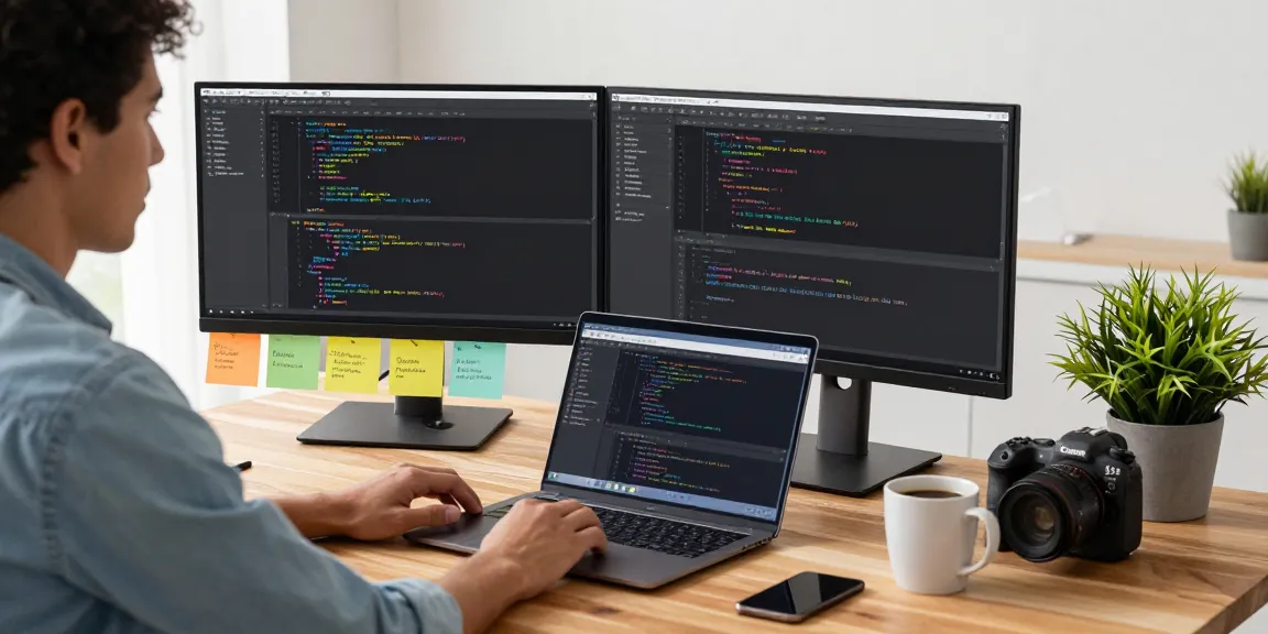 Developer using Snipaste for efficient screenshot annotation in a modern workspace.