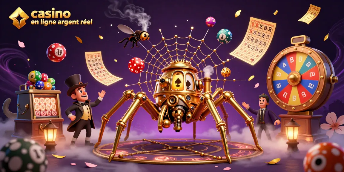 Vivez l'excitation du casino en ligne argent réel avec une scène ludique de jeux et de gains.