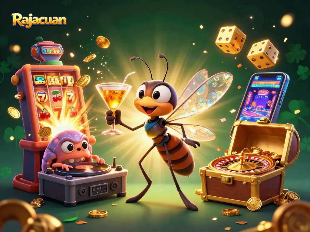 Spin and win with Rajacuan: enjoy a thrilling 3D casino experience featuring vibrant characters and jackpots.