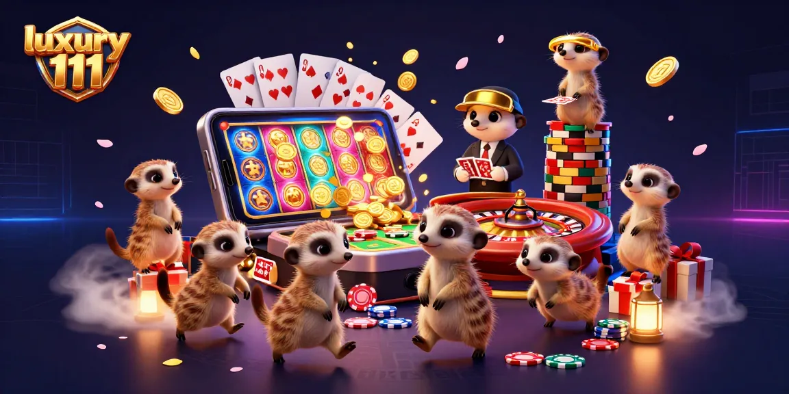 Engage in luxury 111 casino adventures with meerkats running a vibrant gambling scene full of excitement.