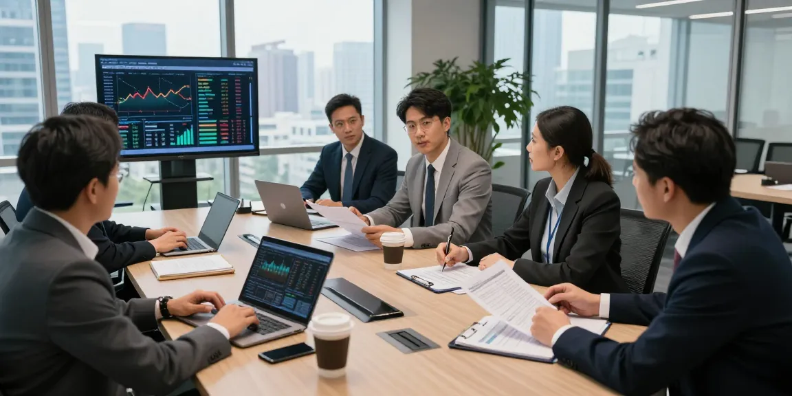 Terry Hui collaborating with real estate investment team in modern office.
