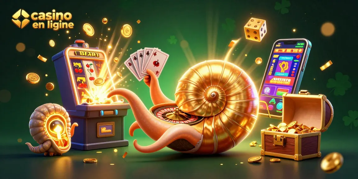 Illustrez votre expérience dans un casino en ligne avec scène dynamique et effets lumineux.