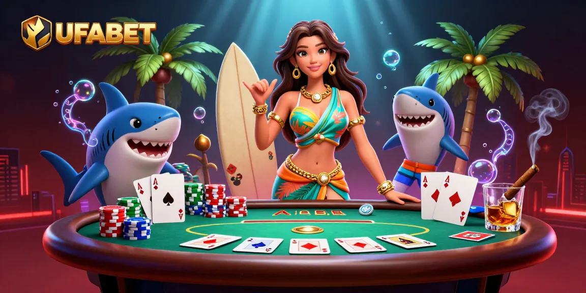 Bet on UFABET with vibrant poker and casino action in a tropical setting
