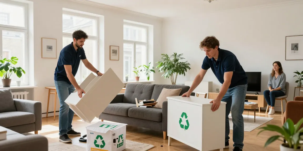 Efficient Wohnungsentrümpelung Berlin process with professionals decluttering furniture for recycling.