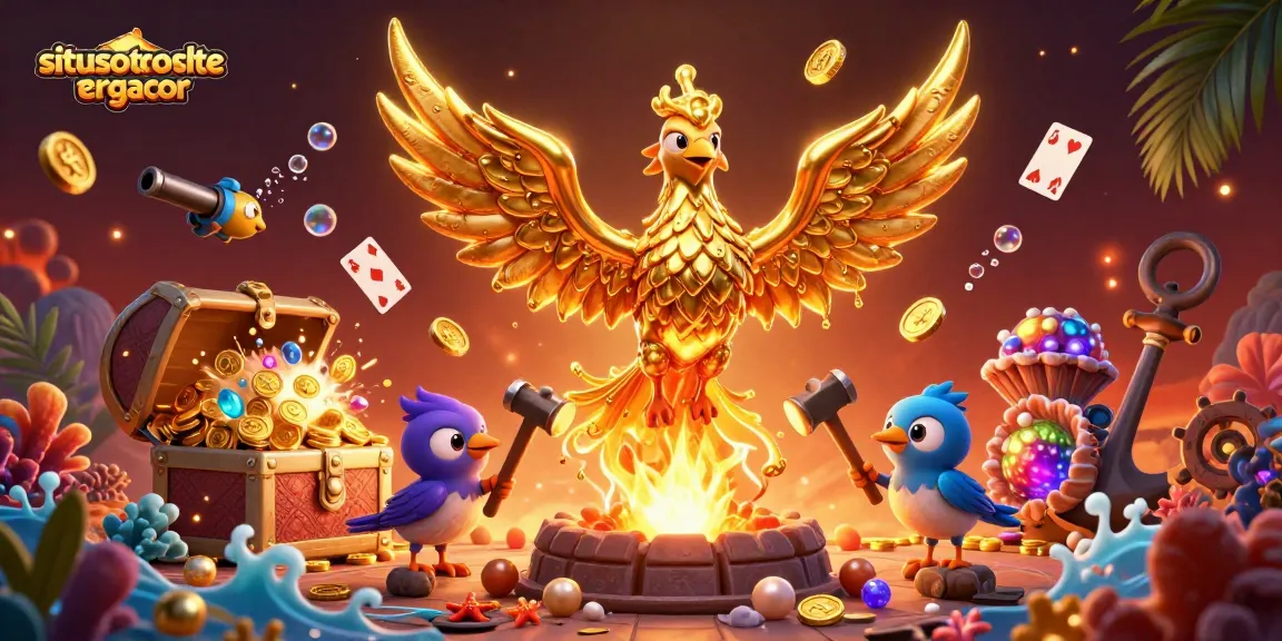 Experience jackpot excitement with situstotoslottergacor in a vibrant casino-themed 3D illustration featuring gold coins and cards.