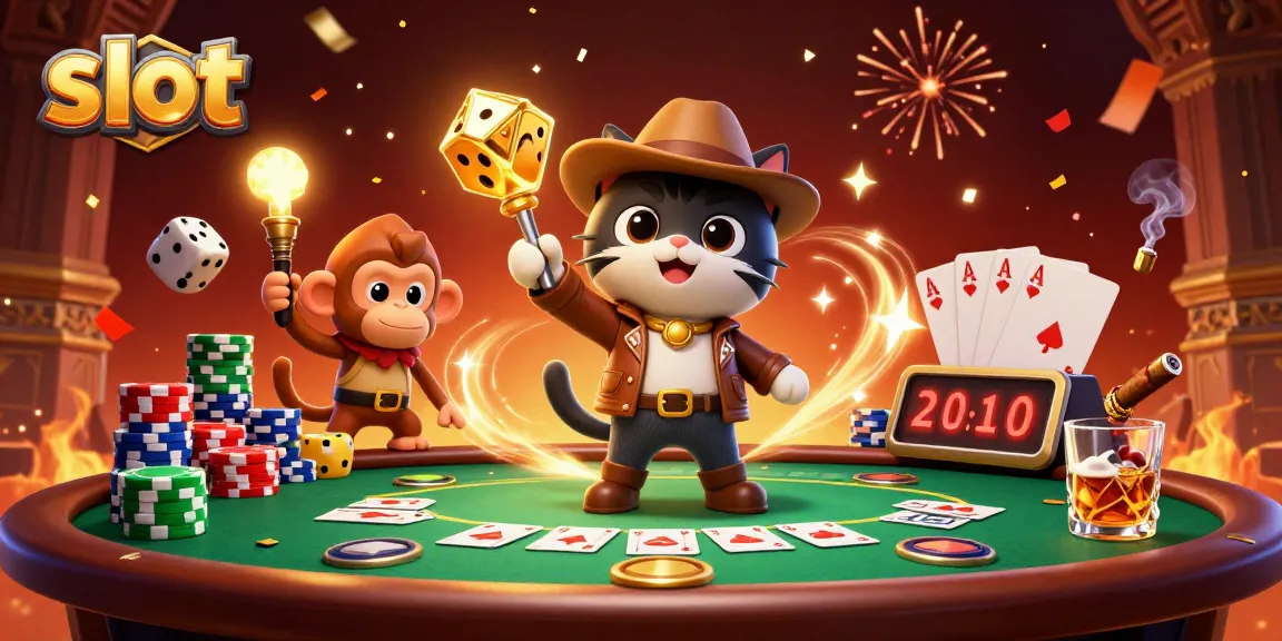 Slot menunjukkan petualangan bersama kucing arkeolog dan monyet di kasino kuno.