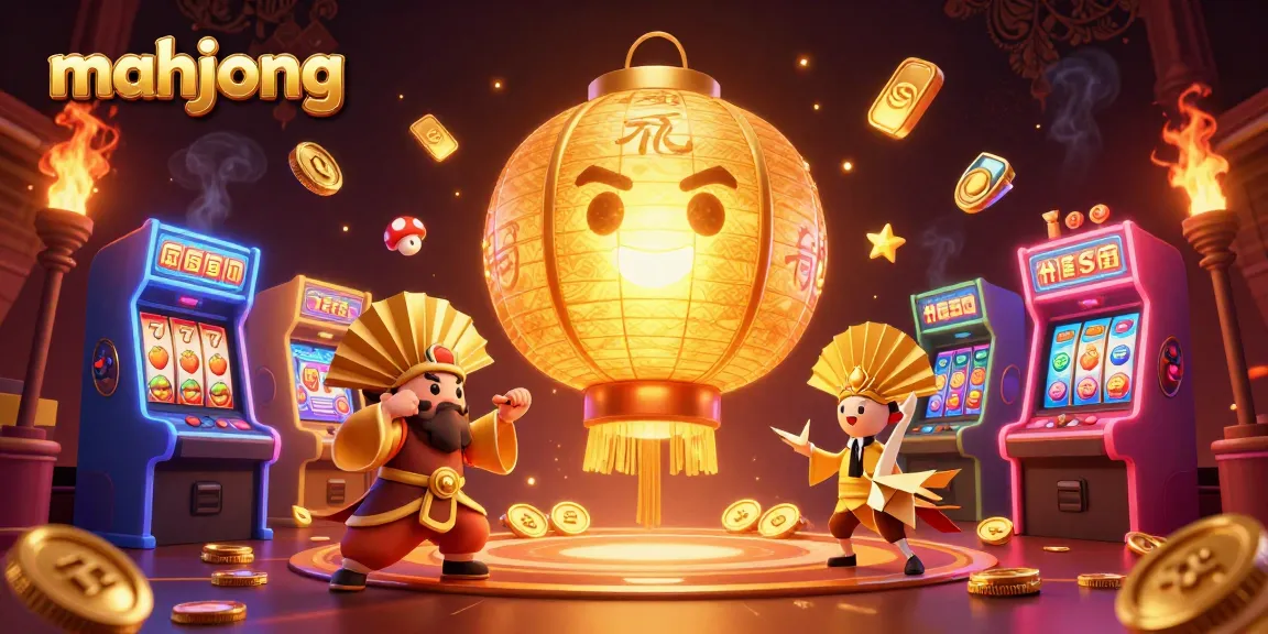 Winning at mahjong online with a vibrant casino atmosphere and colorful gaming elements.