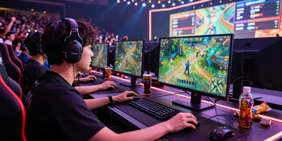 PUBG Hacks in action at a vibrant esports tournament, showcasing a focused gamer engaged in competitive gameplay.
