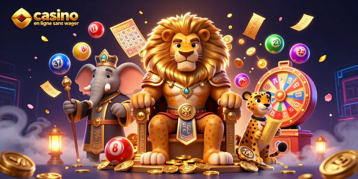 Jouez à des jeux de casino en ligne sans wager avec des personnages animés et des éléments de loterie captivants.