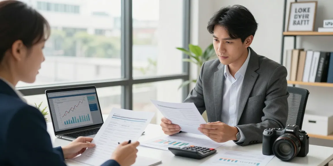 Business owner discussing merchant cash advance pros and cons with an advisor in a bright office setting.