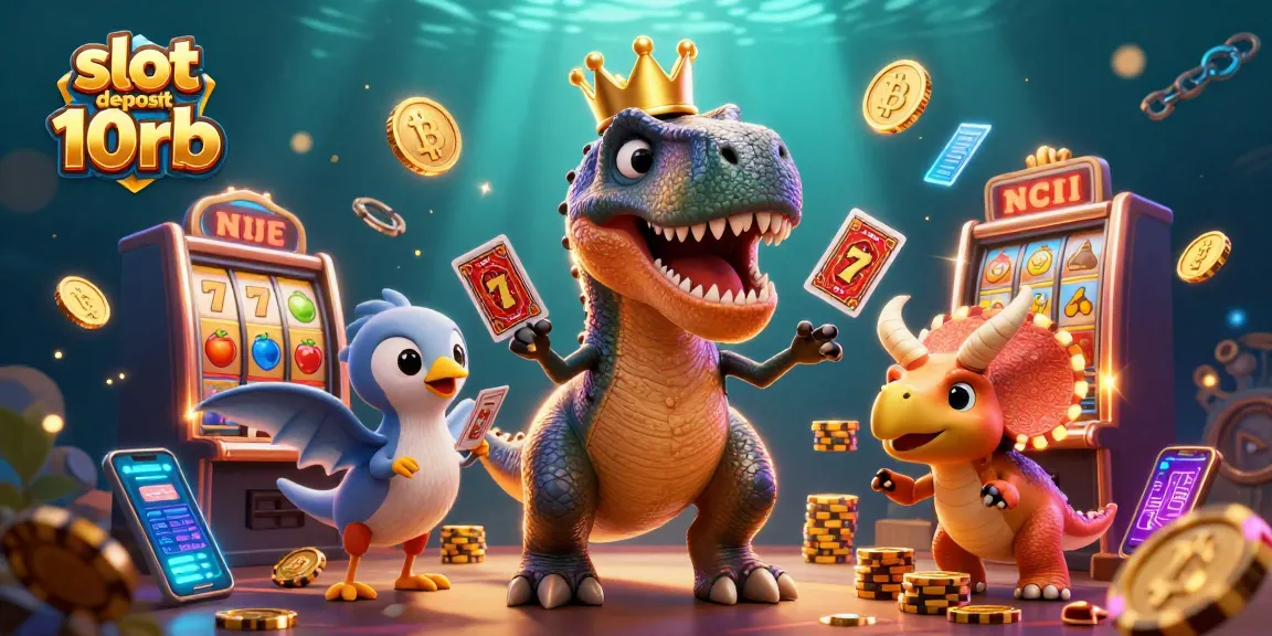 Engage with slot deposit 10rb strategies while enjoying a vibrant casino-themed illustration.