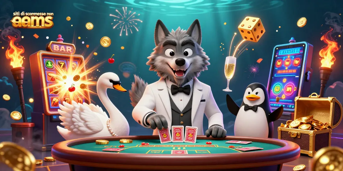 Vincite straordinarie nei siti di scommesse non AAMS con personaggi animati e jackpot luminosi.