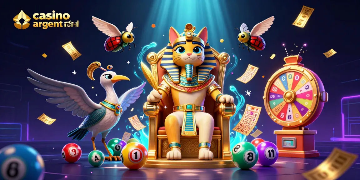 Gagnez avec des jeux excitants sur un casino en ligne argent réel, illustré par un chat pharaon égyptien.