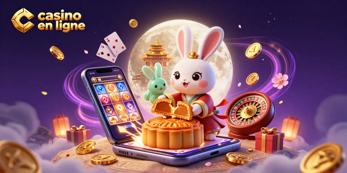 Quels éléments captivants dans ce casino en ligne, avec un lapin de lune jouant des jetons de poker.