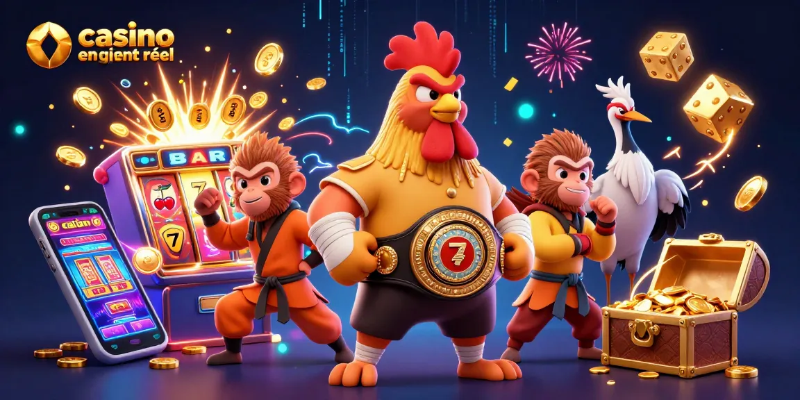 Jouer au casino en ligne argent réel avec des personnages de jeu et machines à sous animées.