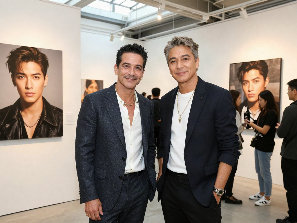 Celebrities that look alike showcasing their stunning resemblance at an urban art gallery event
