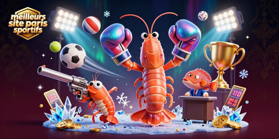 Pariez sur les meilleurs sites de paris sportifs avec un mantis shrimp et ses amis, illustrant l'excitation des paris sportifs.