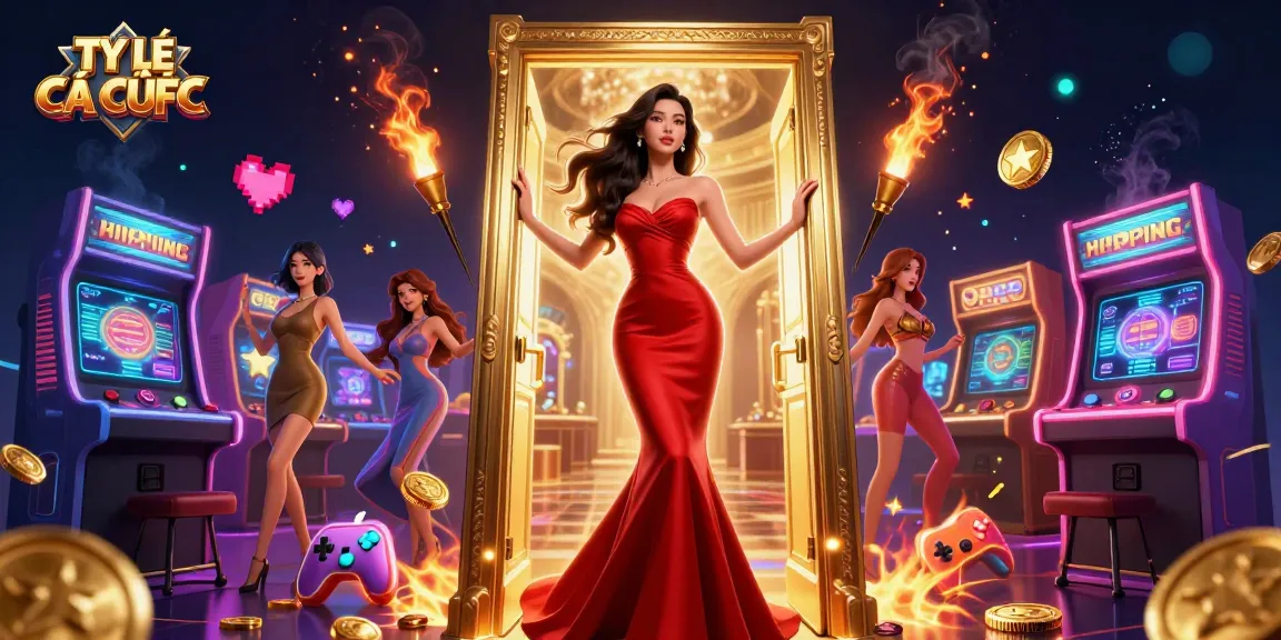 TỶ LỆ CÁ CƯỢC showcases a beautiful Asian woman in a luxurious casino setting, inviting players to engage in thrilling betting.