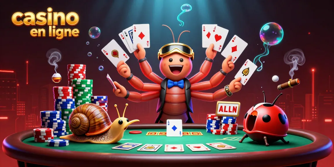 Gagnez au casino en ligne avec ce visuel captivant d'un croupier et de joueurs s'affrontant lors d'une grande partie de poker