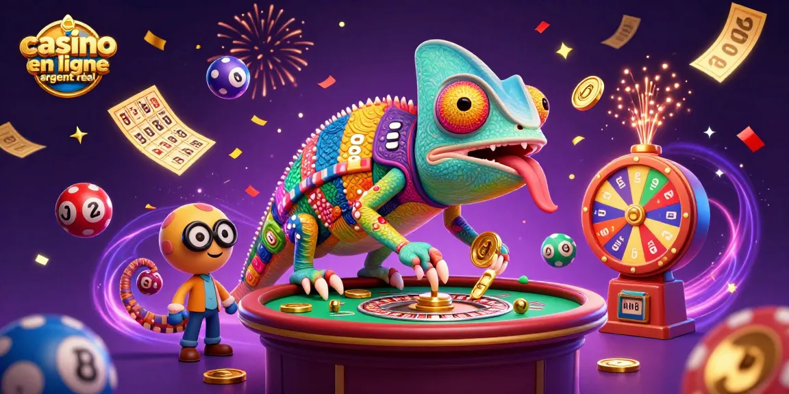 Jouez au casino en ligne argent réel avec une scène animée et festive de jeux.