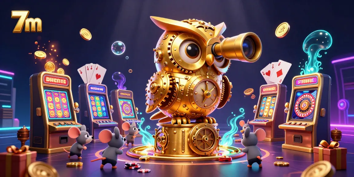Experience thrilling wins at 7m with spinning slots and golden coins erupting.
