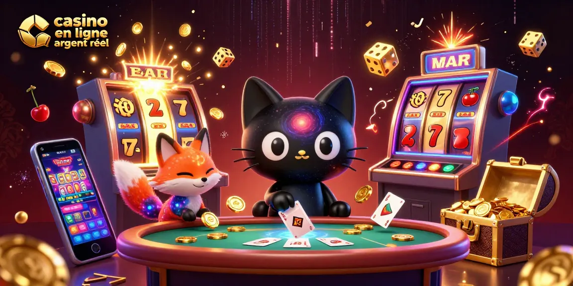Les joueurs gagnent de l'argent réel dans le casino en ligne argent réel avec des animations colorées.