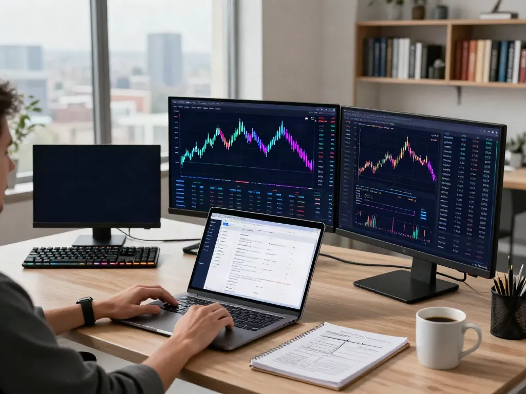 Dynamic crypto trading workspace using 加密货币API with real-time price data and extensive blockchain analysis.