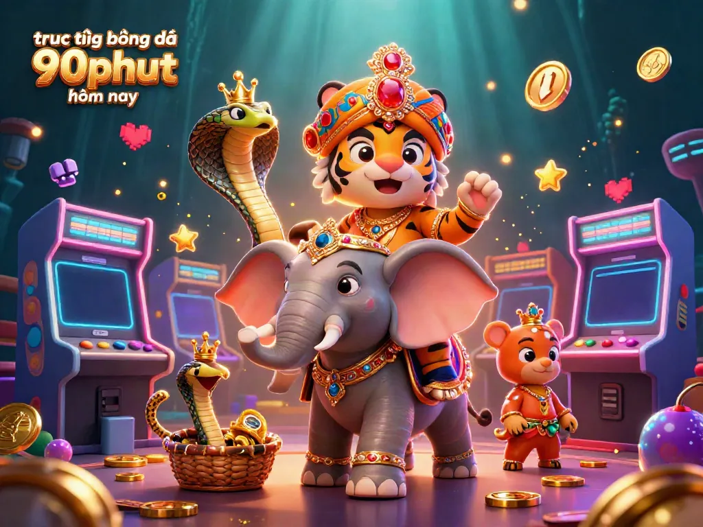 Enjoy interactive gaming with trực tiếp bóng đá 90phut hôm nay, featuring vibrant 3D characters and casino elements.