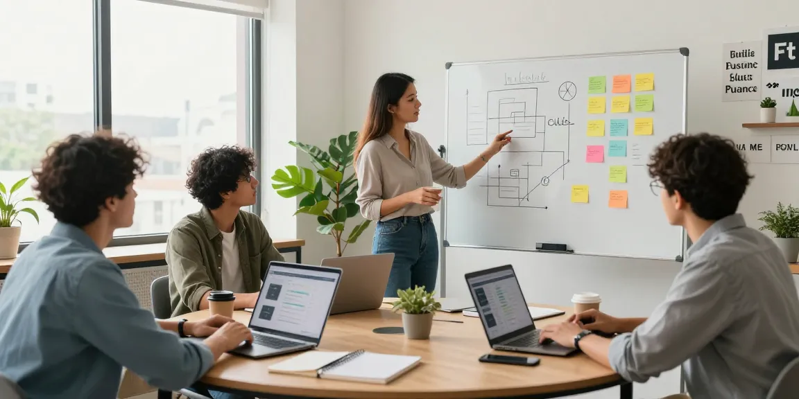 Team collaborating on digital growth tools for small businesses in a modern workspace.