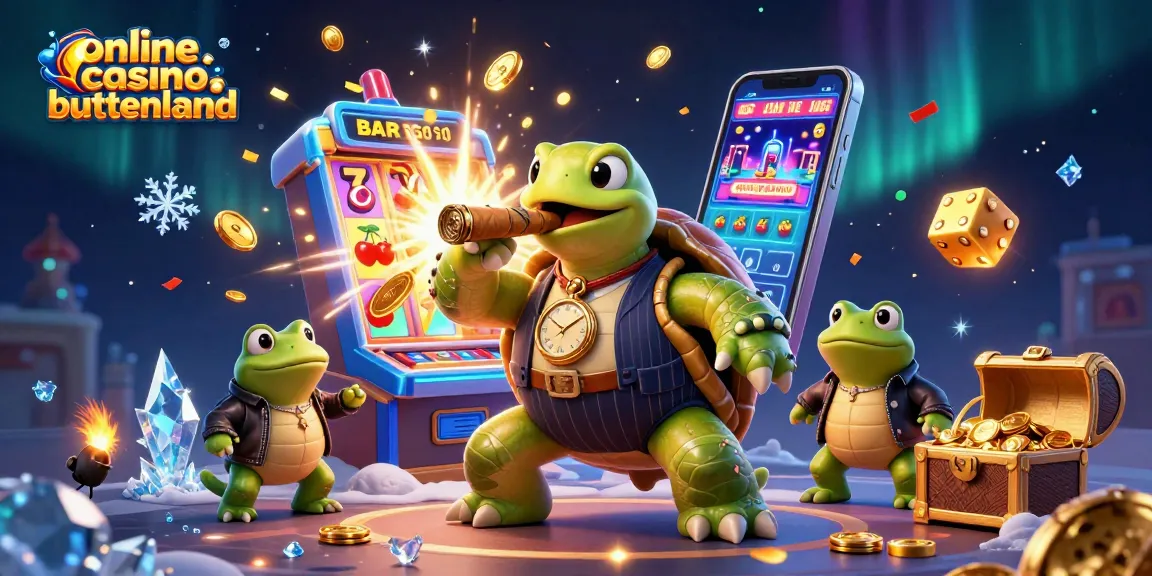 Experience the excitement of online casino buitenland in this 3D casino scene with vibrant characters and gaming elements.