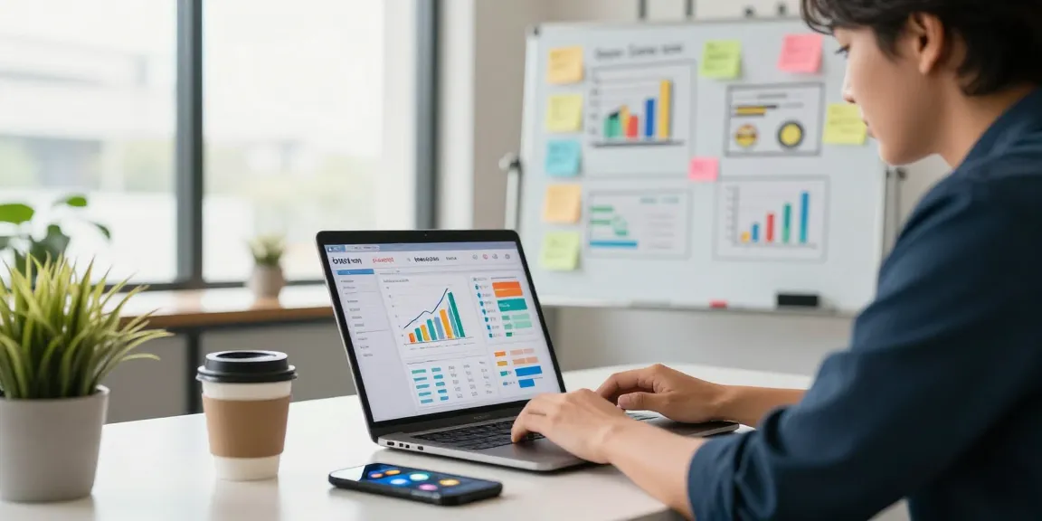 Engaging digital marketing workspace illustrating https://raja328.com/ strategies with analytics dashboard and strategy notes