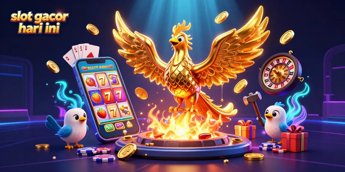 Spin the reels and win with slot gacor hari ini featuring a vibrant 3D scene of gold and excitement.