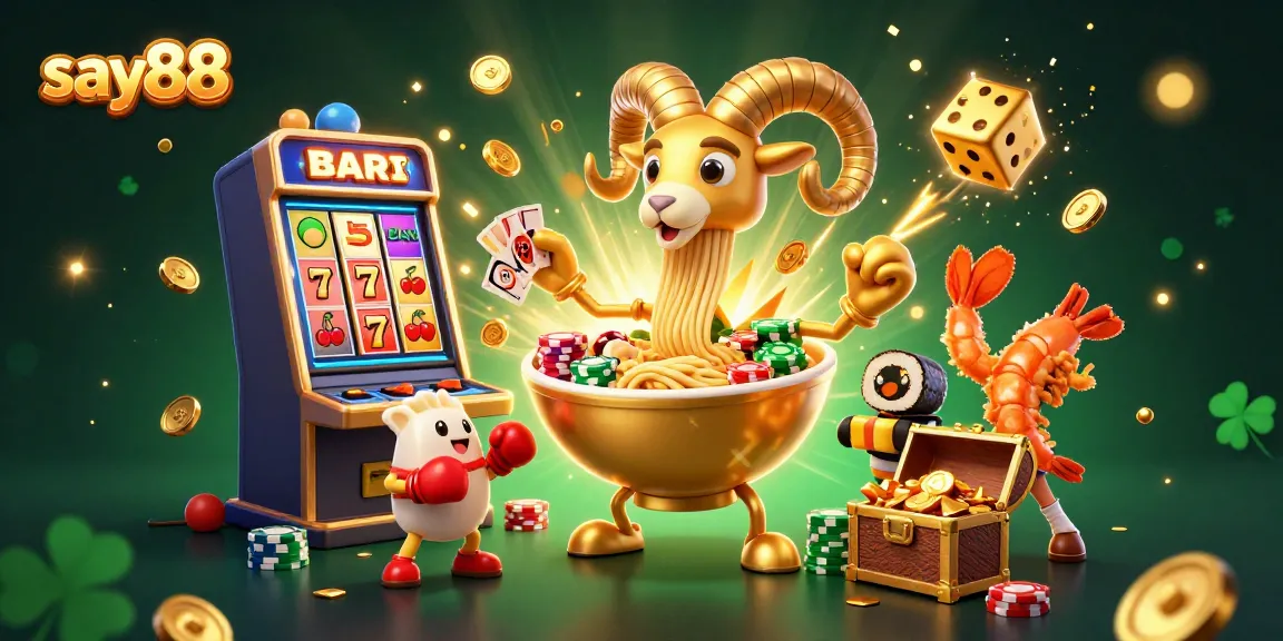 Experience the excitement of say88 with vibrant casino action featuring giant animated characters and jackpot visuals.