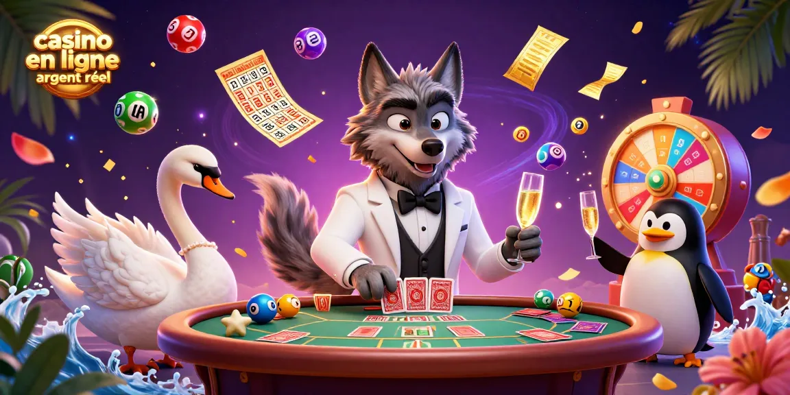 Jouer au casino en ligne argent réel avec des personnages animés à une table de baccarat.